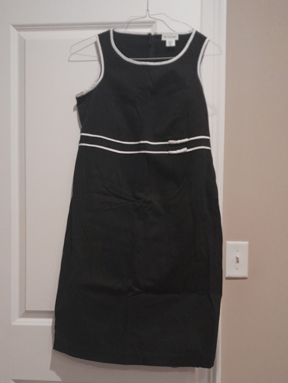 Motherhood Maternity Black Midi Dress with White Trim Size S